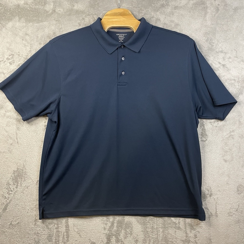 Architect Golf Performance Men's 3XL Polo Dark Blue Short‎ Sleeves Lightweight